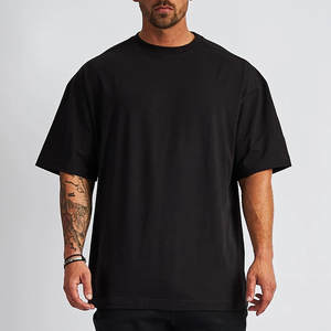 T-shirts pour hommes en coton 100% lourd, haute qualité, écologiques, lavage à l'acide, anti-boulochage, anti-plis, respirants, grandes tailles - Product Image 5