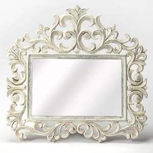 Nouveau cadre de miroir en bois sculpté, design décoratif mural, finition parfaite et taille standard. - Product Image 1