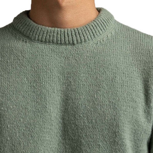 Sudadera de cuello redondo para hombre, diseño personalizado, de mezcla de lana merino transpirable de alto gramaje, con logo frontal, estilo urbano de invierno - Product Image 5