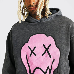 Ensemble de survêtement unisexe délavé à l'acide, sweat à capuche et pantalon, impression personnalisée, streetwear, joggers, manches longues, coupe ample, 100% polyester - Product Image 5