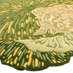 Tapis en laine tufté à motif de feuilles, forme irrégulière, inspiré de la nature artistique, doux et moderne, pour salon et chambre à coucher - Product Image 4