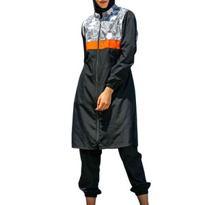 Traje de Baño Islámico Modesto, Talla Grande, Manga Larga, UPF50+, Ecológico, de Secado Rápido, Spandex/Poliéster, Burkini para Mujer - Product Image 1