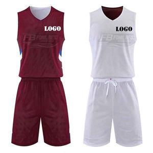 ชุดยูนิฟอร์มบาสเก็ตบอลแบบมืออาชีพ ออกแบบชุดยูนิฟอร์มบาสเก็ตบอลของคุณเอง สีแดงเบอร์กันดี แบบกลับด้านได้ สำหรับผู้ชาย ไซส์พลัส - Product Image 1