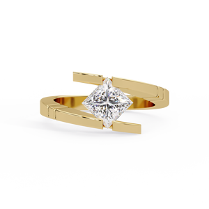 Modern Princess Cut Tension Set 14K Solid Gold IGI Certified Lab Grown Diamond <b>Rings</b> Engagement <b>Rings</b> For Women Fine Jewelry - Product Image 5