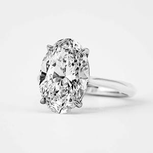 แหวนเพชรทรงรี 5 กะรัต ดีไซน์เนอร์ 14K ทองคำขาว ประดับเพชร VS1 คุณภาพสูง ผลิตในห้องปฏิบัติการ แหวนหมั้นทองคำขาวสุดหรูสำหรับผู้หญิง - Product Image 2