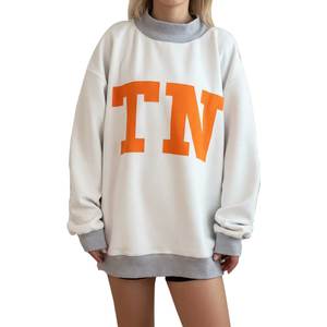 Pull molletonné surdimensionné pour femme, doublé 100 % coton, col montant, respirant, écologique, avec logo personnalisé sur le devant, style streetwear - Product Image 1