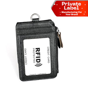 Wholesale Thin PU Leather Wallet <b>Men</b> Minimalist Card Holder Small Purse OEM Custom Slim Front Pocket Leather Wallet RFID Custom - Product Image 1