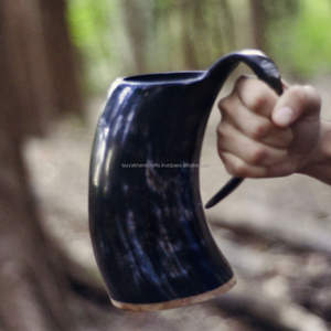 Taza de cuerno artesanal para los amantes de la cerveza del renombrado cuerno para beber de la India - Product Image 5