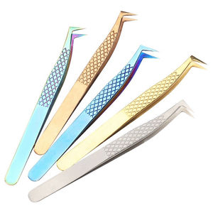 Pinzas de Volumen para Pestañas de Acero Inoxidable Profesional de Alta Calidad, Venta al por Mayor de Fábrica, 4 Estilos, Diseño Inclinado y Puntiagudo - Product Image 1