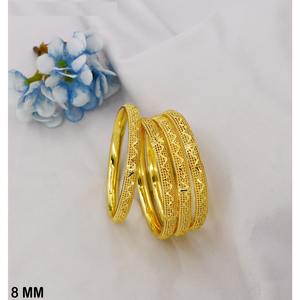 New Arrival Gold Plated 2pc Trendy <b>Bangles</b> India Dubai Arabic Special <b>Bangles</b> Bracelets for Women and Bridal Girls Wedding Gift - Product Image 6