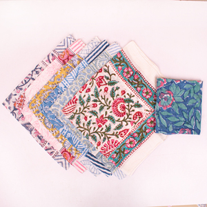 Bandanas Bohèmes en Coton Pur Respirant Faits Main Durables, Imprimés au Bloc, Foulards Western Tendance à Nouer au Poignet, Écologiques - Product Image 4