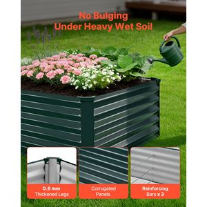 Fioriera Rettangolare in Metallo Zincato 6,67 x 3,35 Piedi # # # #   Kit per Aiuola Rialzata da Giardino Antiruggine per Esterni - Product Image 3