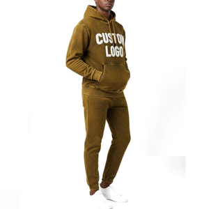 Custom Logo Acid Wash Tracksuit Men Heavyweight Fleece Hoodie and Jogger Set Streetwear Vintage Mineral Wash Gym Wear Two Piece - Product Image 3