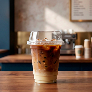 Vasos redondos de plástico PP/PET transparentes de pared simple QUANG QUAN de 16/22/24 onzas, con tapas de 95 mm de diámetro, desechables, para té, café y bebidas. - Product Image 1