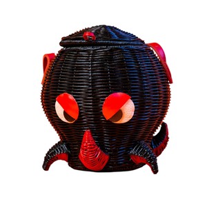 Cesta de Almacenamiento de Juguetes de Mimbre con Forma de Pulpo, Hecha a Mano, Organizador de Habitación Infantil, Caja de Regalo Decorativa - Product Image 1