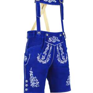 Lederhosen classiques bavarois bleus pour hommes, style festival, tailles européennes 46 à 60 - Product Image 1