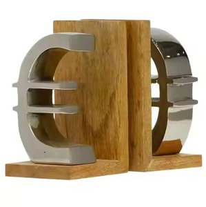 Porte-livres en métal plaqué or moderne personnalisé, 2 pièces, design sculptural irrégulier, accessoire décoratif pour la maison, le bureau - Product Image 2