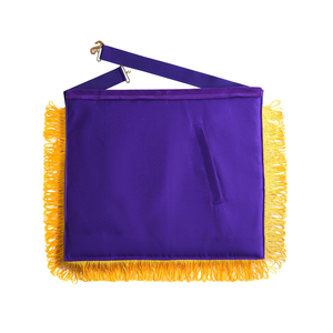 Tablier de Maître Maçon en Cuir d'Agneau Blanc avec Broderie Premium Compas et Équerre, Tablier de Loge Bleue, Motif Cérémonial Œil de la Prophétie - Product Image 3