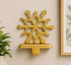Luxury Design Metal Christmas Stocking Holder Decorative Fireplace Mantel Stand for Holiday Home Interior and Party Decor Use - Product Image 1