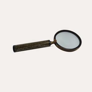 Loupe de poche antique avec poignée en métal et bord en laiton Loupe de luxe en métal - Product Image 4