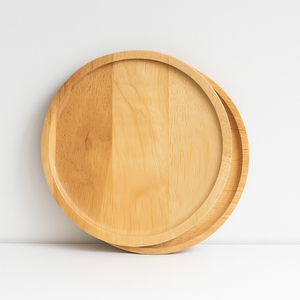 Plat de service en bois naturel durable de conception moderne faite à la main pour la maison et le café - Product Image 6