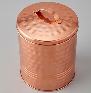 Simple Copper Round Food Container With Lid Handcrafted Hammered Design Tableware <b>Storage</b> <b>Box</b> For <b>Kitchen</b> Use And Home Use - Product Image 3