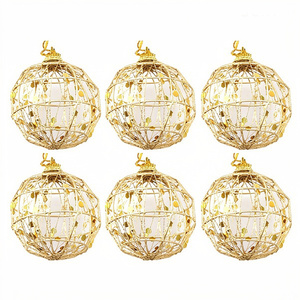 Traditional Style Golden Circle Wall Hanging Modern Blank Sublimation Christmas Decorations Balls <b>Iron</b> Metal Set Of <b>6</b> - Product Image 1
