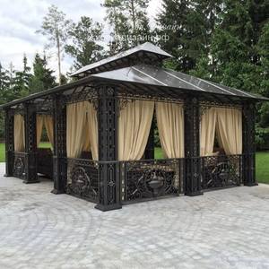 Gazebo en métal pour <span class=keywords><strong>jardin</strong></span> extérieur Serre en <span class=keywords><strong>verre</strong></span> pour <span class=keywords><strong>kiosque</strong></span> à café Serre - Product Image 2