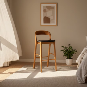 เก้าอี้บาร์ไม้สักคุณภาพพรีเมียม งานแฮนด์เมด ทนทาน เป็นมิตรกับสิ่งแวดล้อม รุ่น Xillo  ตกแต่งแบบธรรมชาติ สไตล์โมเดิร์น เหมาะสำหรับโรงแรม คาเฟ่ รีสอร์ท และโครงการต่างๆ - Product Image 1