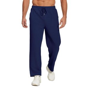 <b>Light</b> Grey Men Casual 100% Cotton Daily Wear <b>Trousers</b> Spring Mid Waist Heavyweight Straight Leg Loose Fit Custom Logo - Product Image 4