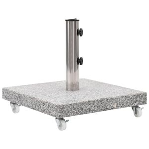 Ombrellone da Patio con Tubo in Acciaio Inossidabile e Base in Granito Grigio 66,1 Libbre - Product Image 2