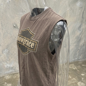 Débardeur en coton sans manches pour homme Snowgrace, col rond, jersey décontracté, logo imprimé sur le devant, coupe classique - Product Image 4