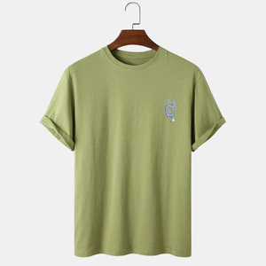 Camiseta Personalizada para Hombre 2026, 100% Algodón, Color Sólido, Cuello Alto, Disponible en Todos los Colores, Diseño OEM - Product Image 1