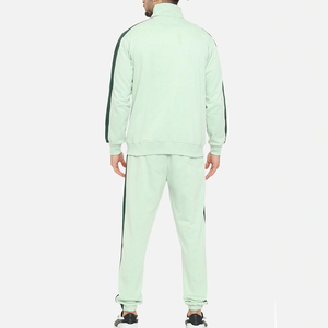 Survêtement vert clair pour homme, manches longues, fermeture éclair, vêtements de sport décontractés, poches latérales, coupe classique, vêtements de printemps, survêtement en vente - Product Image 6