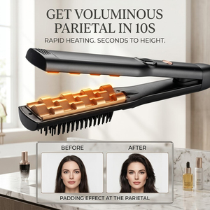 Fer à friser professionnel PTC pour volume et texture, <span class=keywords><strong>avec</strong></span> écran LED et plaques en céramique ondulées pour racines des cheveux - Product Image 2