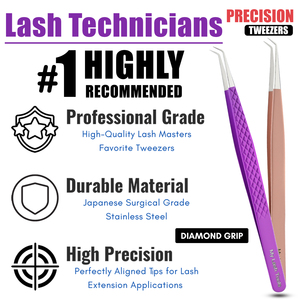 แหนบต่อขนตาปลายไฟเบอร์แบบมืออาชีพ โค้งและตรง สำหรับแยกขนตา - Product Image 5