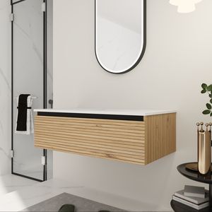 Meuble de salle de bain mural 36 pouces avec 1 tiroir à fermeture douce, sans lavabo - Product Image 3