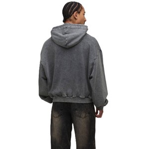 เสื้อฮู้ดดี้ผู้ชายผ้าคอตตอนย้อมสีแบบแอซิดวอช  ลายกราฟิกสตรีทแวร์  งานปักคุณภาพสูง  ออกแบบได้ตามสั่ง  น้ำหนักมาก  ขายส่ง - Product Image 2