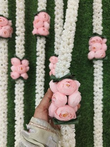 Guirlandes de fleurs artificielles de pivoine Mogra et de renoncules en plastique souple pour décoration murale, toile de fond pour mariage indien, Mandap, Mehndi - Product Image 4