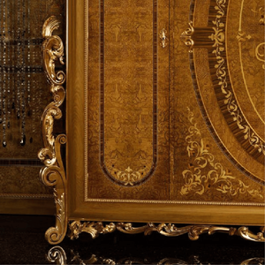 Elegante Armario Europeo de Lujo con Incrustaciones de Marquetería en Madera de Caoba, Tallado en Oro, Diseño Ecológico y Duradero, Acero Inoxidable - Product Image 3