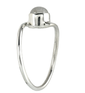 Bague en argent sterling 925 avec pierre de lune, sertissage clos, style minimaliste, pour usage quotidien, bague en pierre précieuse pour femme - Product Image 2