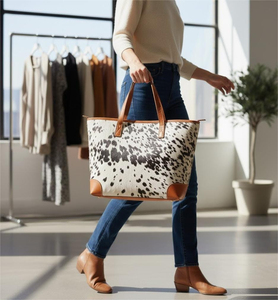 <b>Vintage</b> cowhide <b>tote</b> <b>bag</b> Designer large capacity handbag Stylish embroidery shoulder purse Women's leather beach <b>tote</b> - Product Image 6