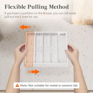 Organizzatore per Dispensa Espandibile con 8 Divisori Regolabili e 9 Sezioni, Porta Coperchi per Contenitori Alimentari, Organizzazione Cucina - Product Image 3