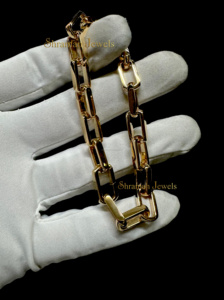 Offre Spéciale sur élégant Unique Designer 925 argent massif personnalisé pépite plaqué or Rolo lien chaîne 8.50 pouces minimaliste Bracelet cadeau - Product Image 2