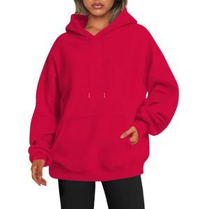 Sudadera con Capucha Azul para Mujer, 100% Algodón, Forrada, Transpirable, Estilo Casual Urbano con Bolsillo Delantero, Invierno/Otoño - Product Image 1