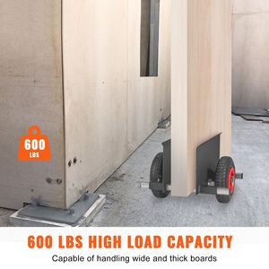 Carrello per Lastre Resistente con Capacità di 600 libbre, Ruote Pneumatiche da 8 Pollici, Carrello per Pannelli con Morsetto Regolabile, Trasportatore per Cartongesso, Macchinari Edili - Product Image 2