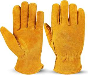 Guantes de Seguridad Industriales de Cuero |   Guantes de Trabajo Resistentes de Cuero Vacuno para Soldadura, Construcción y Uso Mecánico - Product Image 1