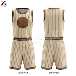 Ensemble de maillots de basket-ball de qualité export, col en V, sans manches, imprimé géométrique sublimé, vêtements de sport pour adultes, toutes saisons - Product Image 6