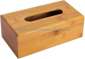 2022 High Quality Bamboo wood Tissue Box Premium Quality Tissue Box Holder bamboo Wooden Storage Boxes by Craftsy Home - Product Image 2