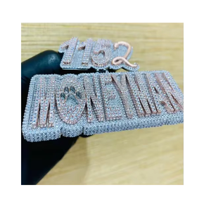 Pendentif Hip Hop de Luxe en Diamant de Laboratoire Plaqué Rhodium Argent Sterling 925 Sertissage Glacé Éclat Brillant Unisexe Tendance Quotidienne - Product Image 2